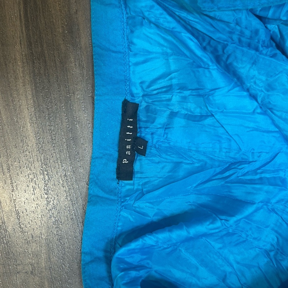 Boho Vibrant A-Line Skirt with Blue and Brown Pattern - Picture 4 of 4